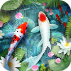 Icona Animato Pesce di Koi 3D Tema