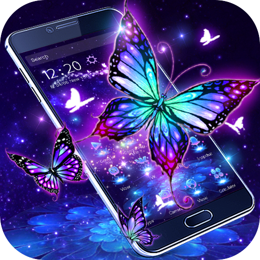 3D Purple Butterfly Theme