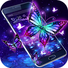 Thème papillon violet 3D icône