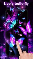 Thème papillon violet 3D capture d'écran 1