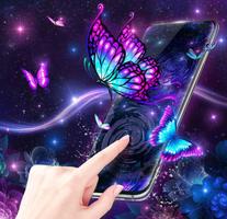 3D Purple Butterfly Theme 截图 2