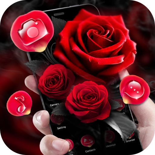 Tema della rosa rossa vero amore 3D