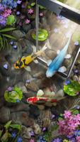Poster Tema di pesce koi 3D & Effetto ondulazione 3D