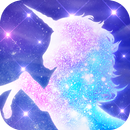 Galaxy Unicorn Shiny Glitter Theme APK