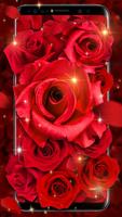 Thème de luxe Rose rouge 3D Affiche