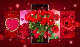 Thème de luxe Rose rouge 3D capture d'écran 1