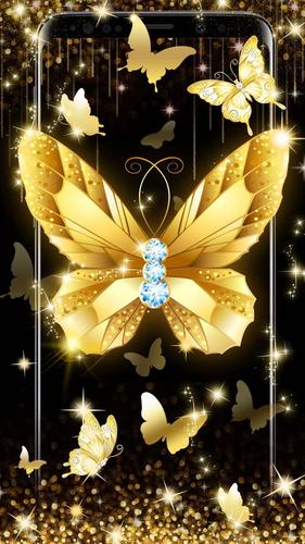 3d الذهب الماس الفراشة الموضوع For Android Apk Download