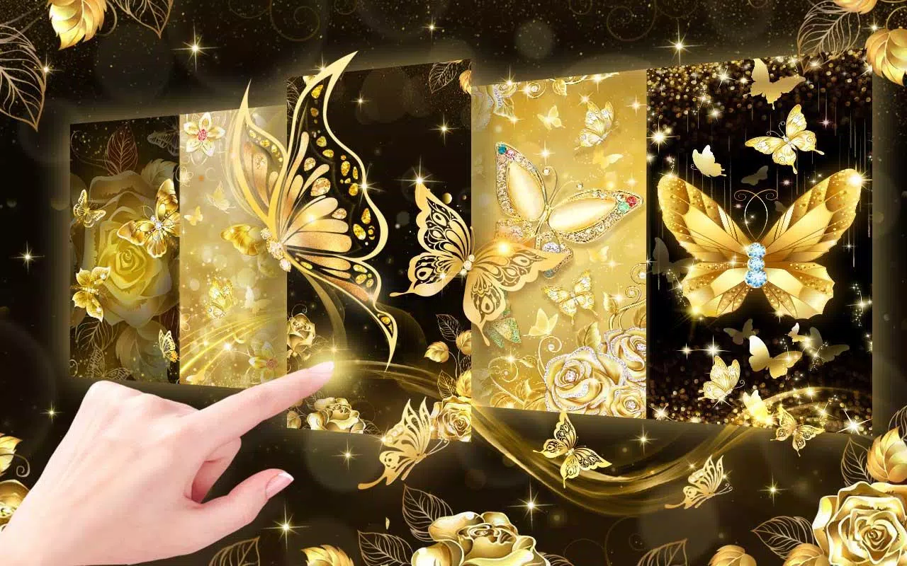 Tải xuống APK vàng 3D kim cương bướm chủ đề cho Android