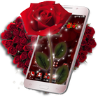 3D Love Red Rose Glitter Theme иконка