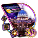 3D Vatican Night Glass Tech Theme APK