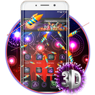 3D Happy 2018 Diwali Glass Theme icône