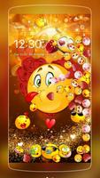 Emoij yellow face expression neon theme Plakat