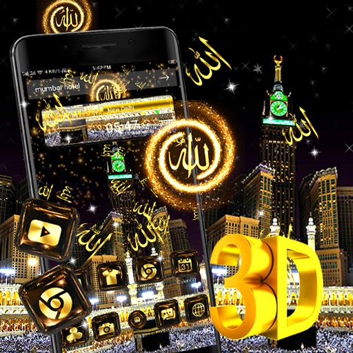 Makka Madina 3D Glass Tech Theme