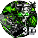 3D Gothic Metal Skull Live Wallpaper Theme APK