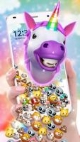 3D Funny Unicorn Emoji Gravity Theme plakat