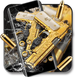 3D Golden Gun Bullet Gravity Theme icône