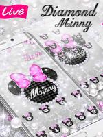 3D Diamond Minny Bowknot Theme plakat