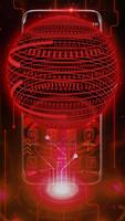 3D Red Tech Hologram Solar Theme Affiche