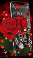 3D Crimson Rose Dew Gravity Theme Ekran Görüntüsü 1