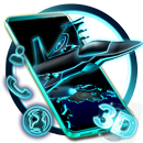 3D Neon Alien Plane Theme APK