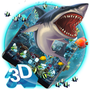 3 डी महासागर ब्लू शार्क टैंक थीम APK