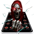 3D gebrochenes Glas-Horror-rotes Schädel-Parallax- APK