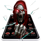 ikon 3D Rusak Kaca Horror Red Skull Parallax Theme