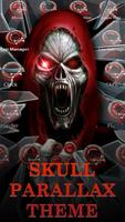 3D Rusak Kaca Horror Red Skull Parallax Theme poster
