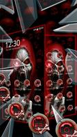 3D Rusak Kaca Horror Red Skull Parallax Theme screenshot 1