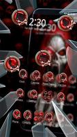3D Broken Glass Kinh dị Red Skull Parallax Theme ảnh chụp màn hình 2