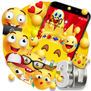 Thème emoji mignon sourire paillettes 3d APK