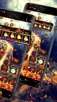 Fire Tiger 3D Glass Tech Theme Plakat