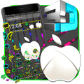3D Neon Apple Gravity Theme🍏