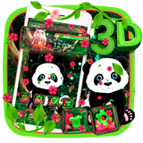 Cute Panda Nature Glass Tech Theme Zeichen
