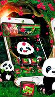 Cute Panda Nature Glass Tech Theme 스크린샷 1