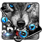 3D Iceberg Wolf Live Wallpaper Theme simgesi