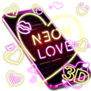 3D Neon Heart Love Gravity Theme APK