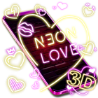 3D Neon Heart Love Gravity Theme icône