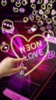 3D Neon Heart Love Gravity Theme capture d'écran 2