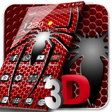3D Red Metal Spider Hero Live Wallpaper Theme icône