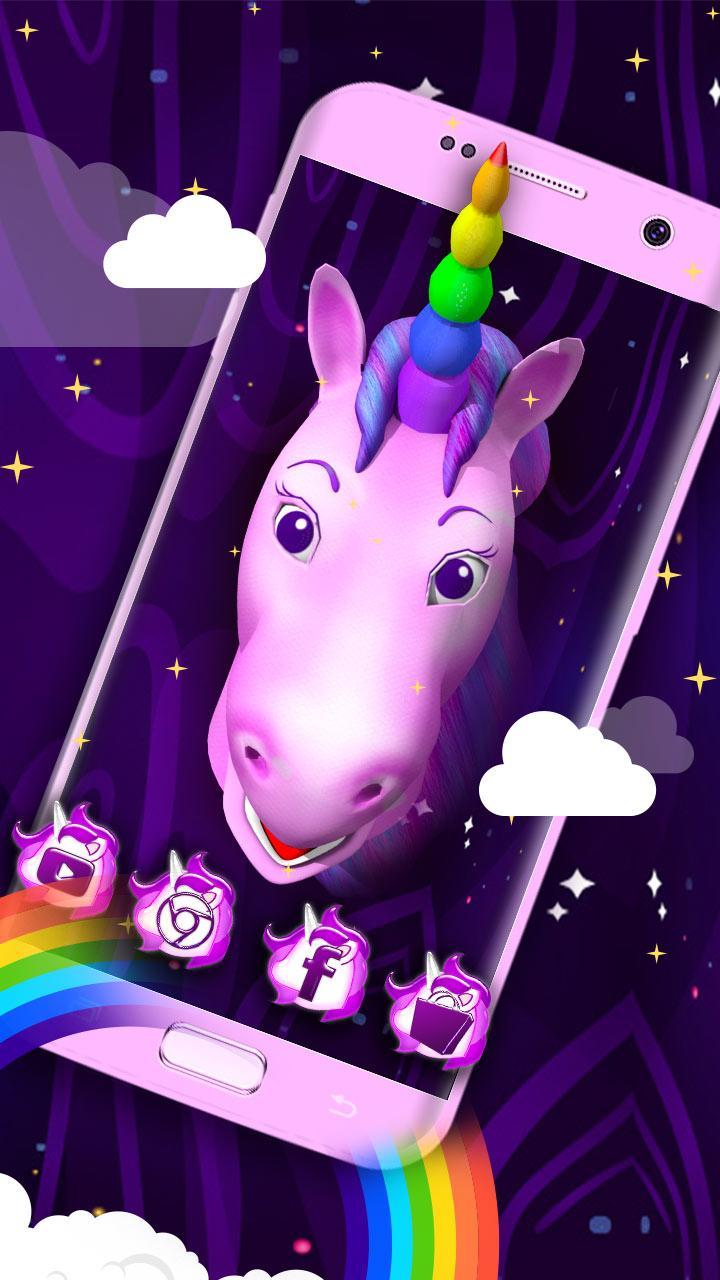 Tema Lucu 3D Unicorn Galaxy Launcher For Android APK Download