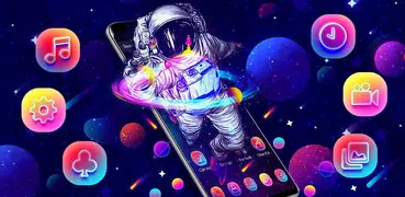 Neon Galaxy Astronaut Gravity Theme