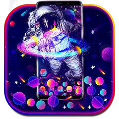 Neon Galaxy Astronaut Gravity Theme アプリダウンロード