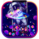 APK Neon Galaxy Astronaut Gravity Theme