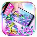 Colorful Galaxy Glitter Pineapple Theme-APK
