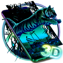 3D Angry Night Tiger Parallax Theme APK