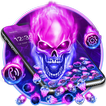 Purple Blue Fire Skull Gravity Theme