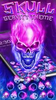 Purple Blue Fire Skull Gravity Theme bài đăng