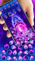 Purple Blue Fire Skull Gravity Theme ảnh chụp màn hình 2