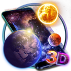 ikon 3D Galaxy Earth Moon Parallax Theme